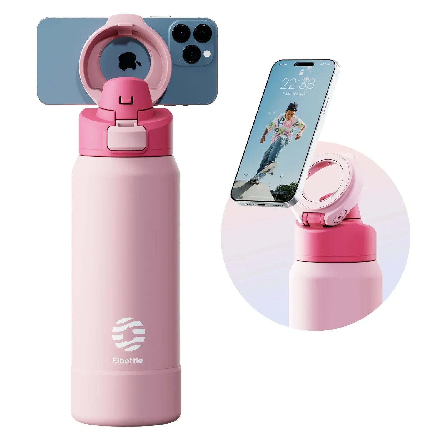 Bottle with Magnetic Phone Holder