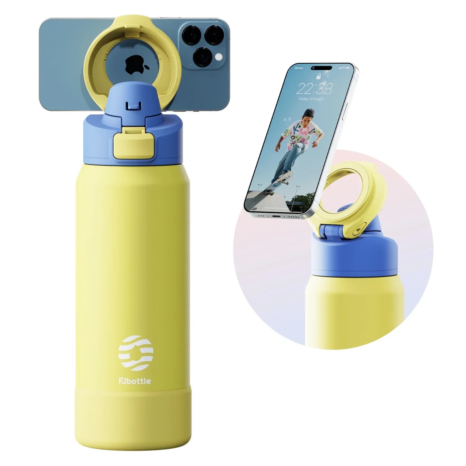 Bottle with Magnetic Phone Holder