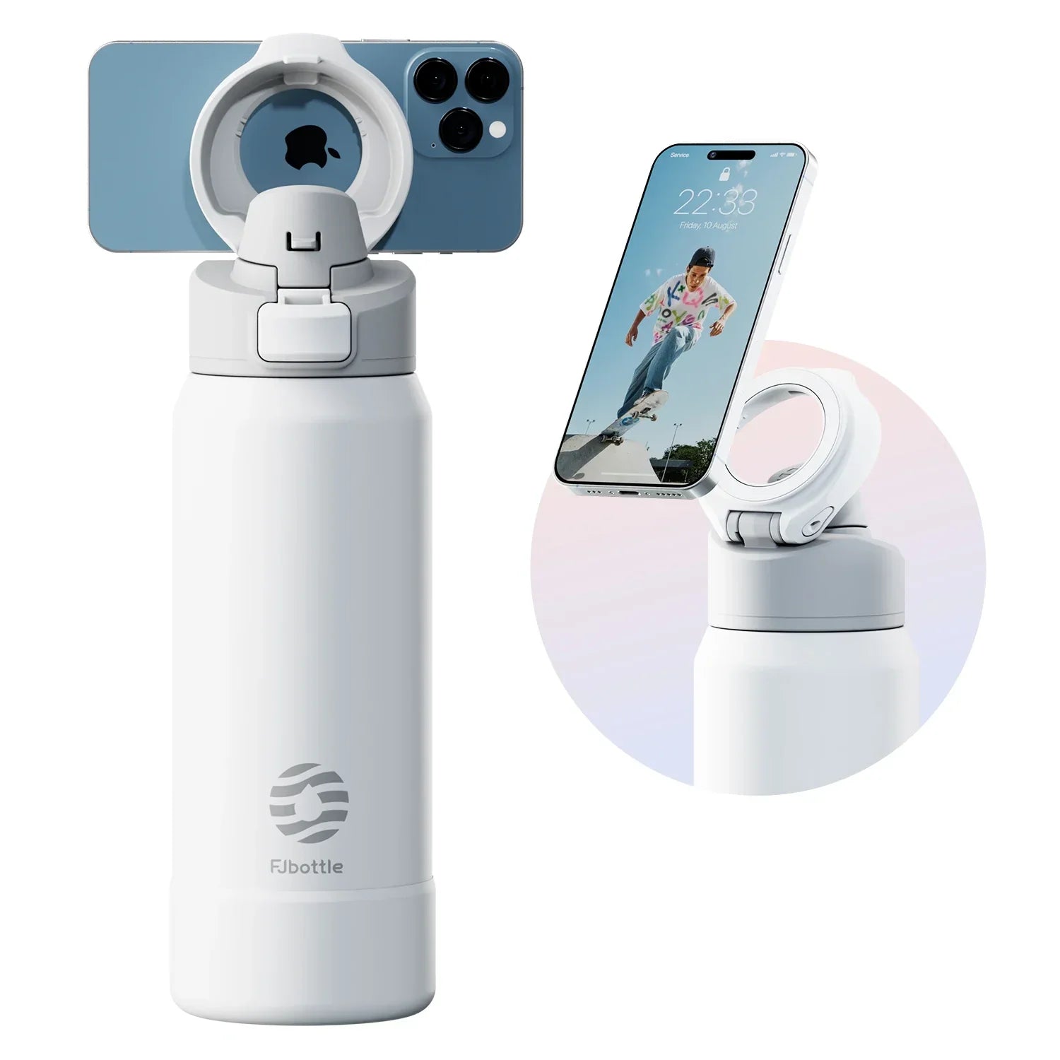 Bottle with Magnetic Phone Holder